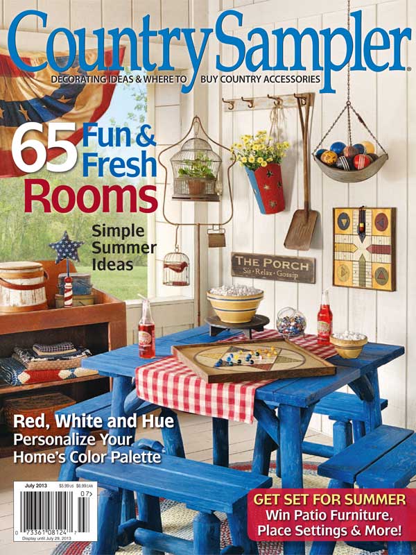 Country home magazine issues decorating ideas.